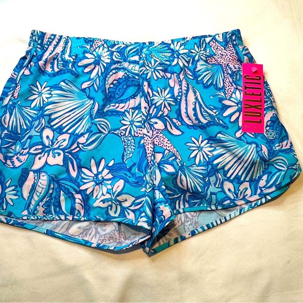 NWT Lilly Pulitzer XS Boca Chica shorts Amalfi Blue sound the sirens